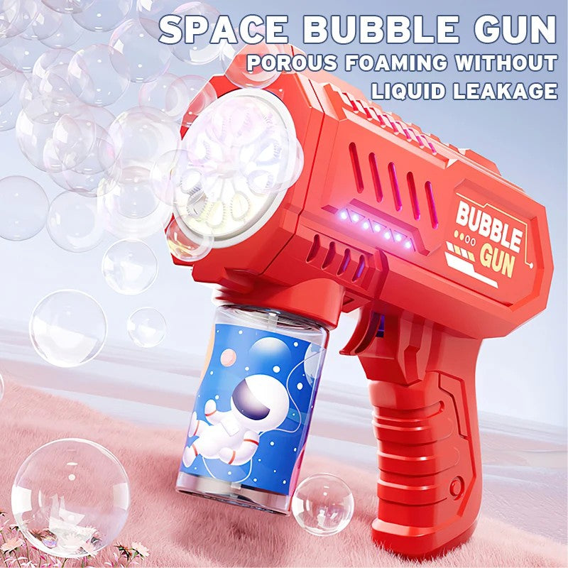 Pistola de Bolhas Espacial Automática - Diversão Ilimitada para Crianças
