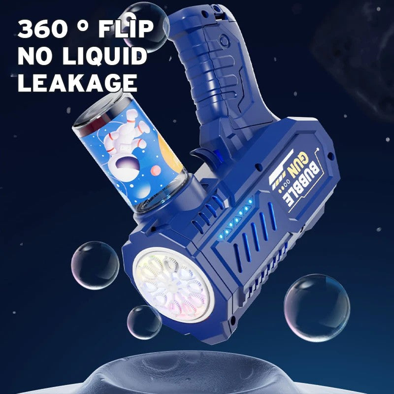 Pistola de Bolhas Espacial Automática - Diversão Ilimitada para Crianças