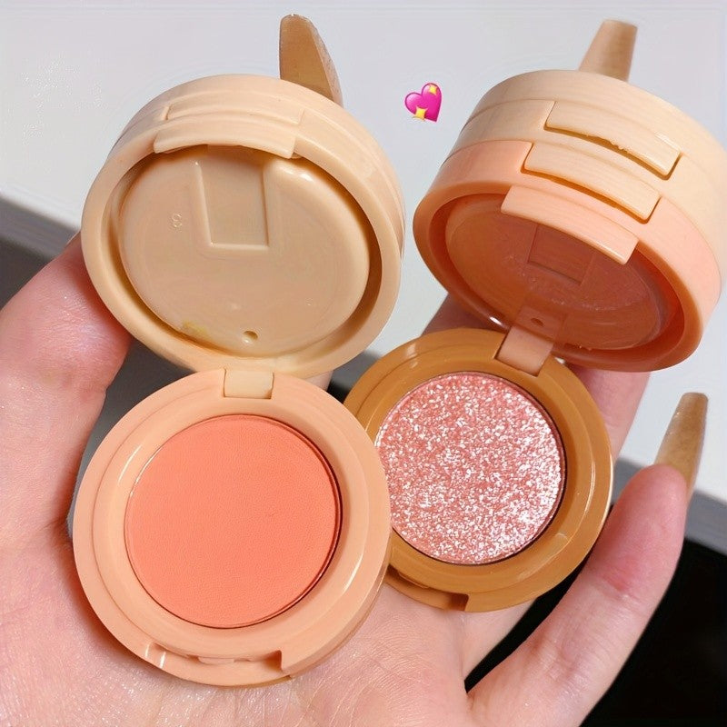 Paleta de Maquiagem 3 em 1 - Blush, Iluminador e Glitter com Textura Matte & Perolada