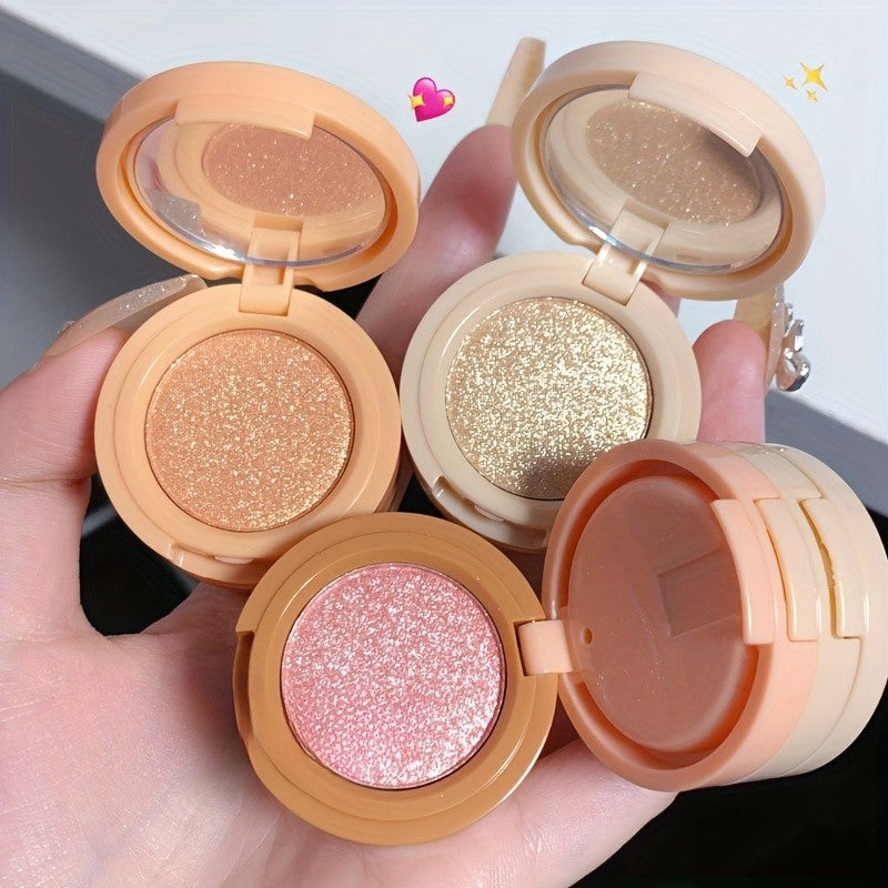 Paleta de Maquiagem 3 em 1 - Blush, Iluminador e Glitter com Textura Matte & Perolada