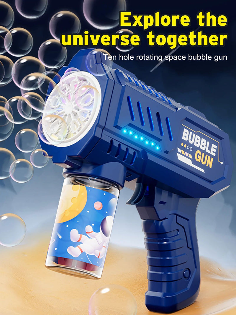 Pistola de Bolhas Espacial Automática - Diversão Ilimitada para Crianças