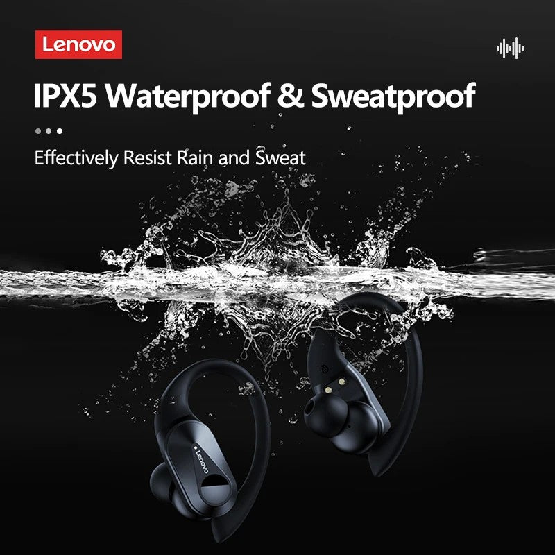 Lenovo PowerBass LP75 - Fones Bluetooth V5.3 com Display LED e Redução de Ruído