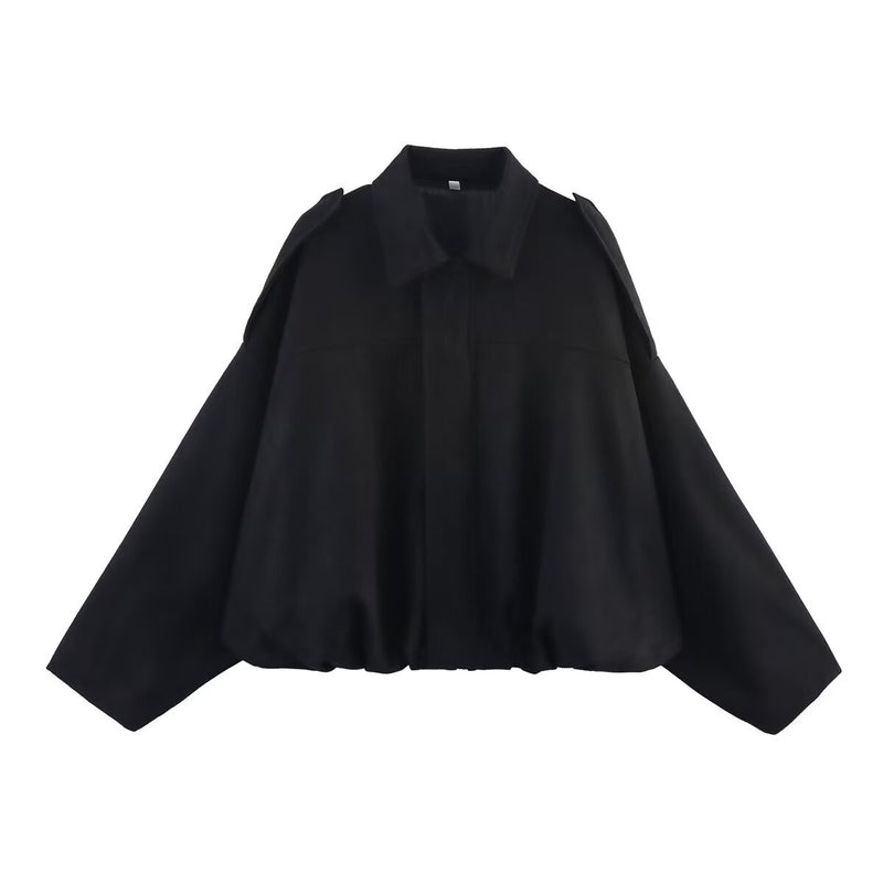 Jaqueta Feminina Oversided em Camurça - Efeito Suede com Gola Lapela, Casual e Estilosa