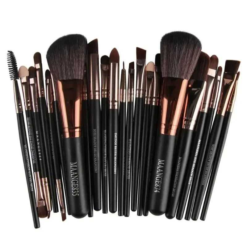 Kit de Pinceis Maange Profissionais - 22 Peças Premium para Olhos e Rosto