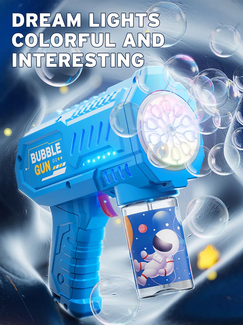Pistola de Bolhas Espacial Automática - Diversão Ilimitada para Crianças