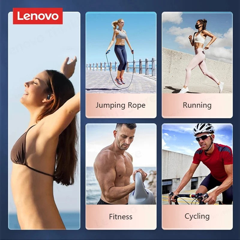 Lenovo PowerBass LP75 - Fones Bluetooth V5.3 com Display LED e Redução de Ruído